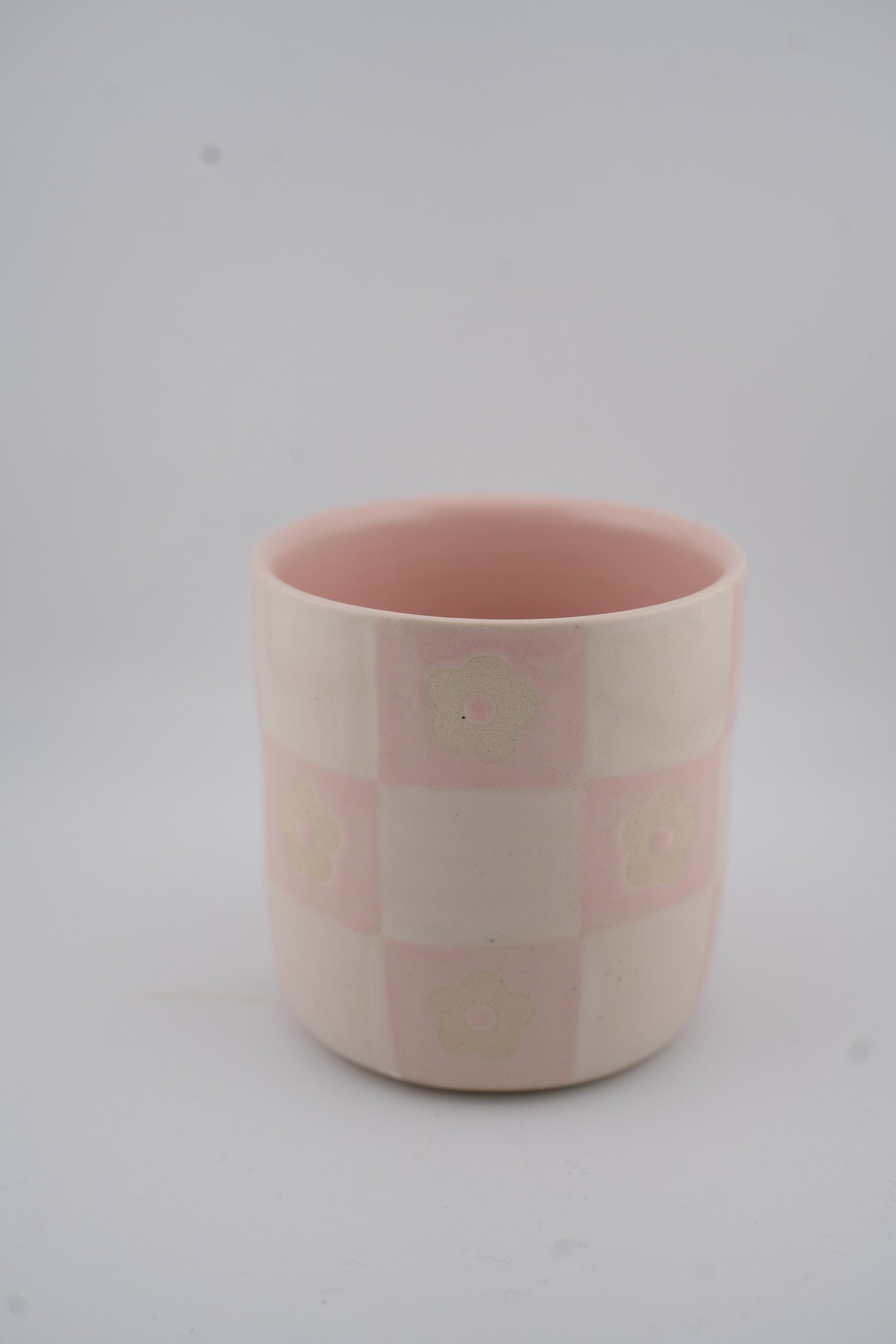 Checkered Floral Cup