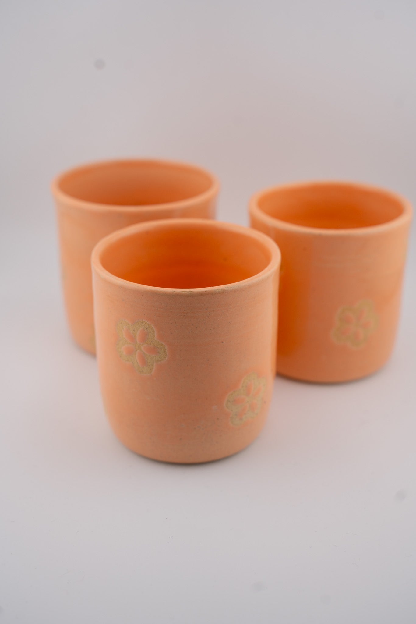Ripe Peach Inlaid Flower Cup