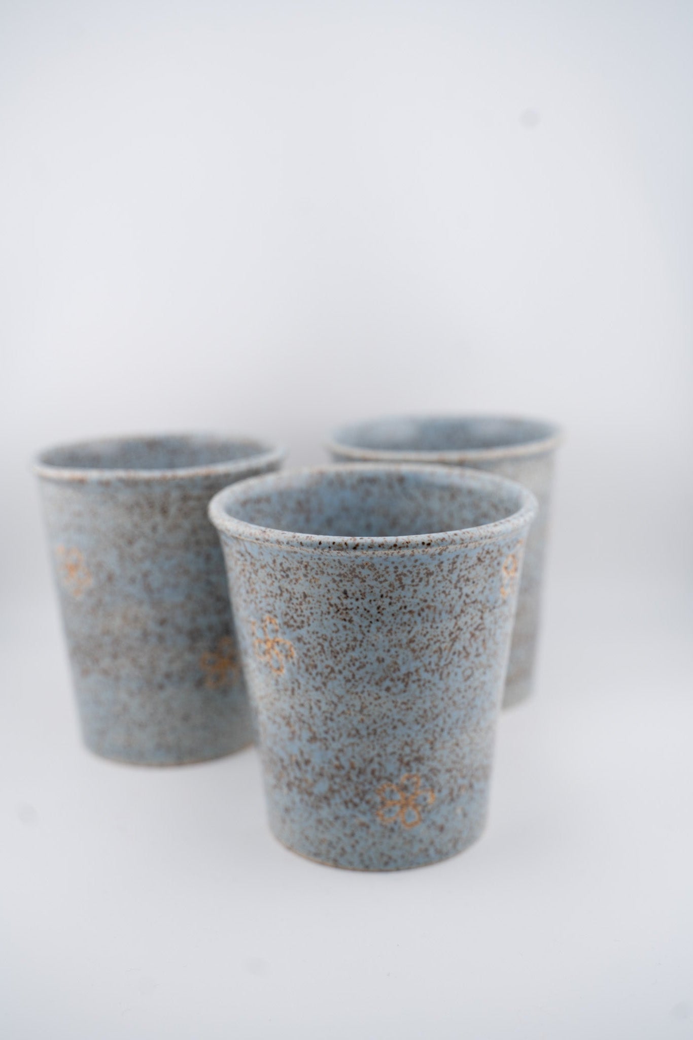 Speckled Blue Inlaid Flower "Paper" Cup