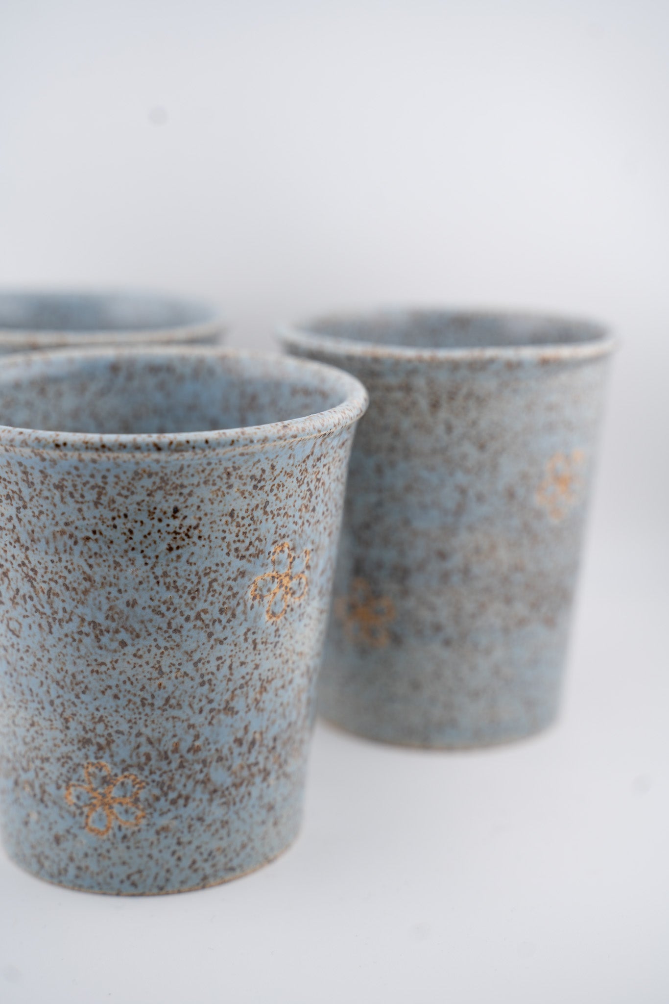 Speckled Blue Inlaid Flower "Paper" Cup