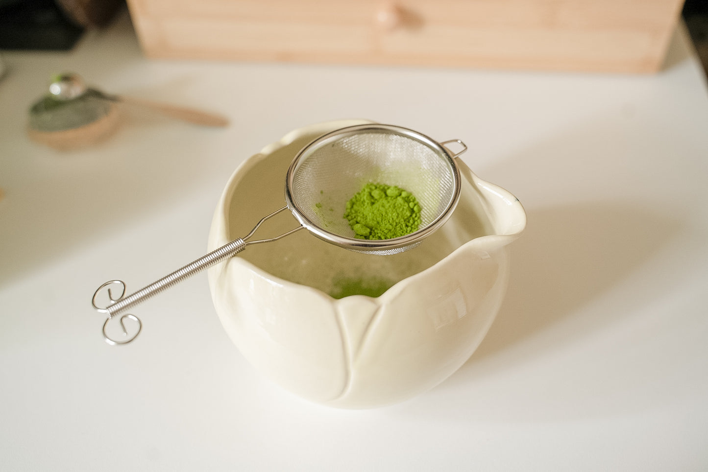 metal matcha sifter