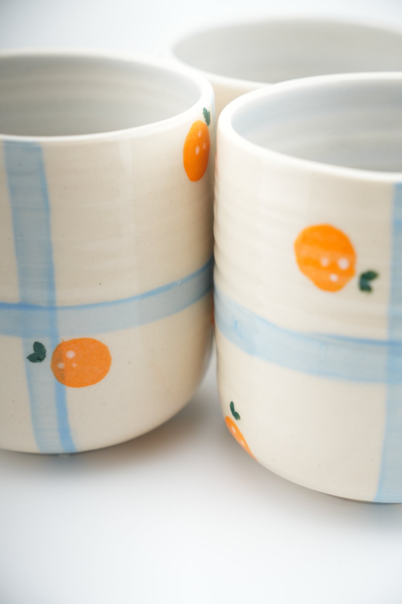 Blue Grid & Oranges Cup