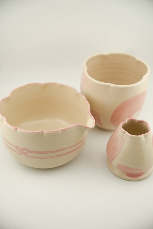 Pink Scalloped Matcha Set