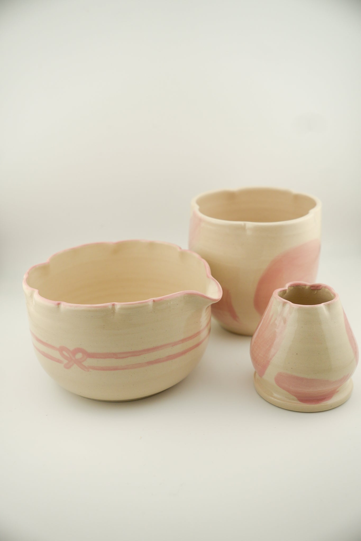 Pink Scalloped Matcha Set