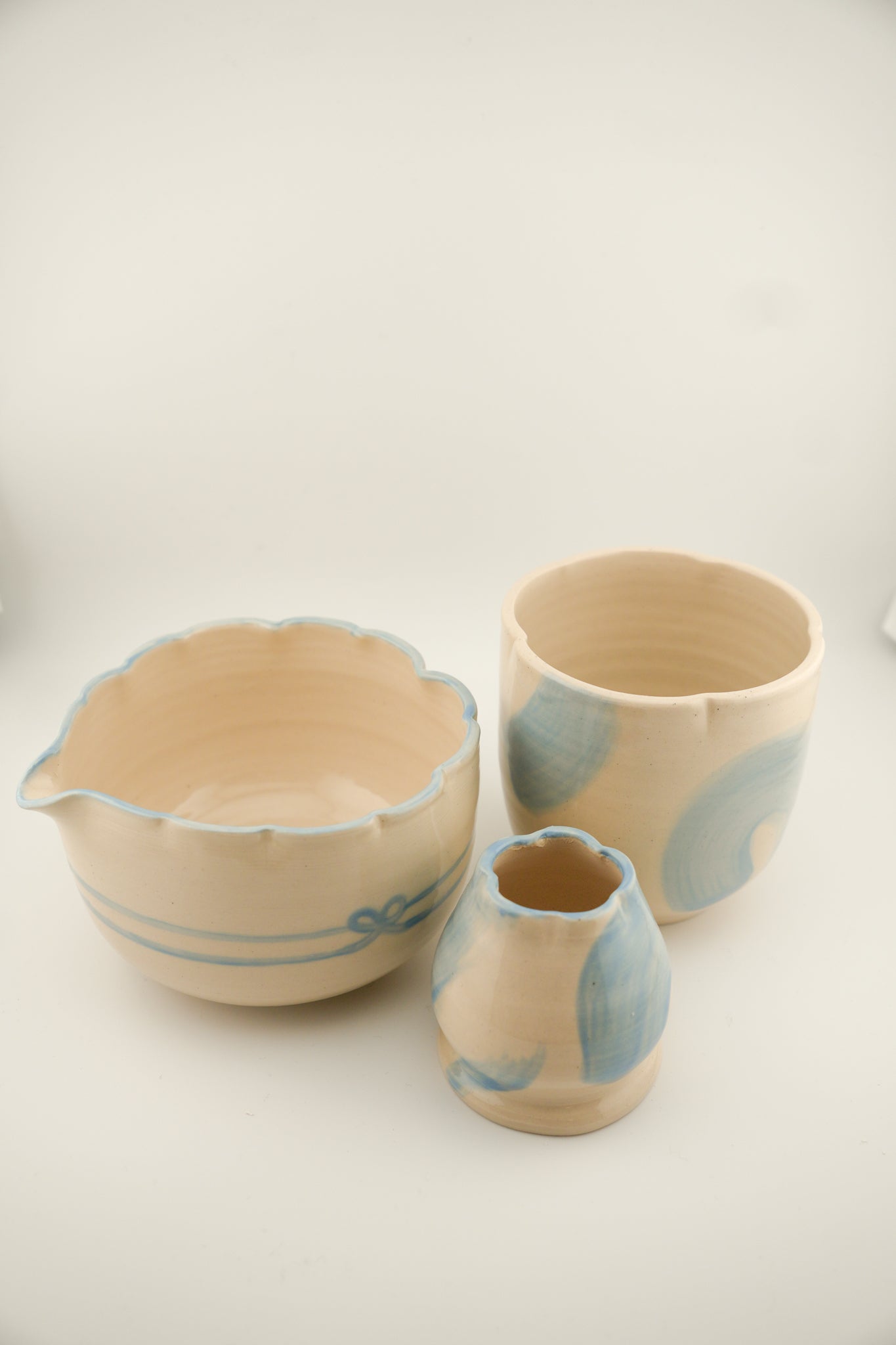 Light Blue Scalloped Matcha Set