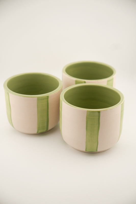 Striped Green Cups