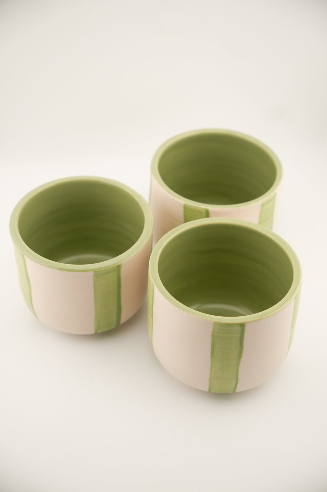 Striped Green Cups