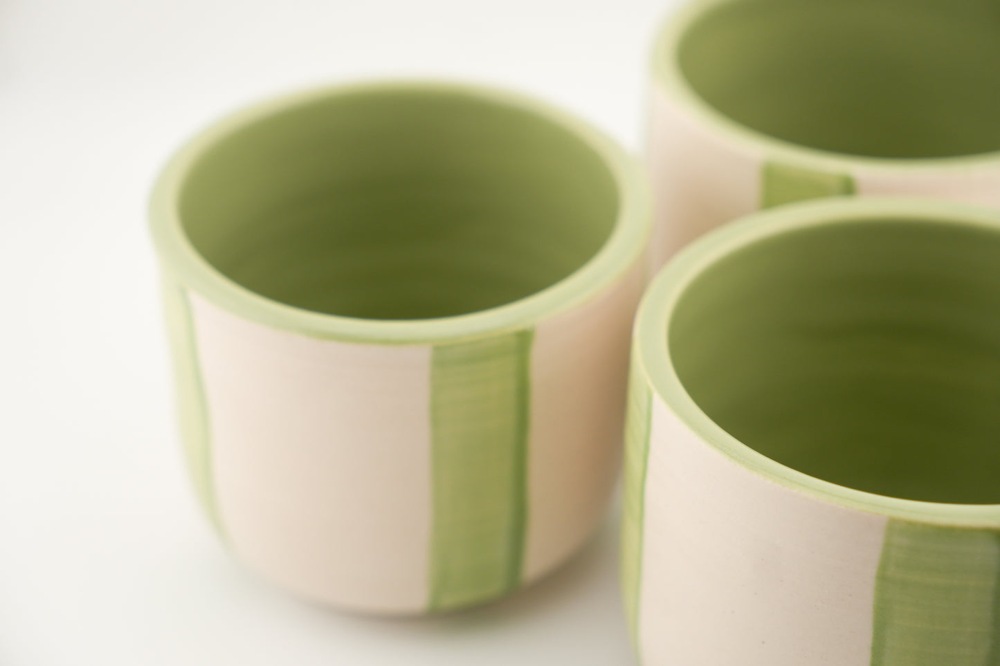 Striped Green Cups
