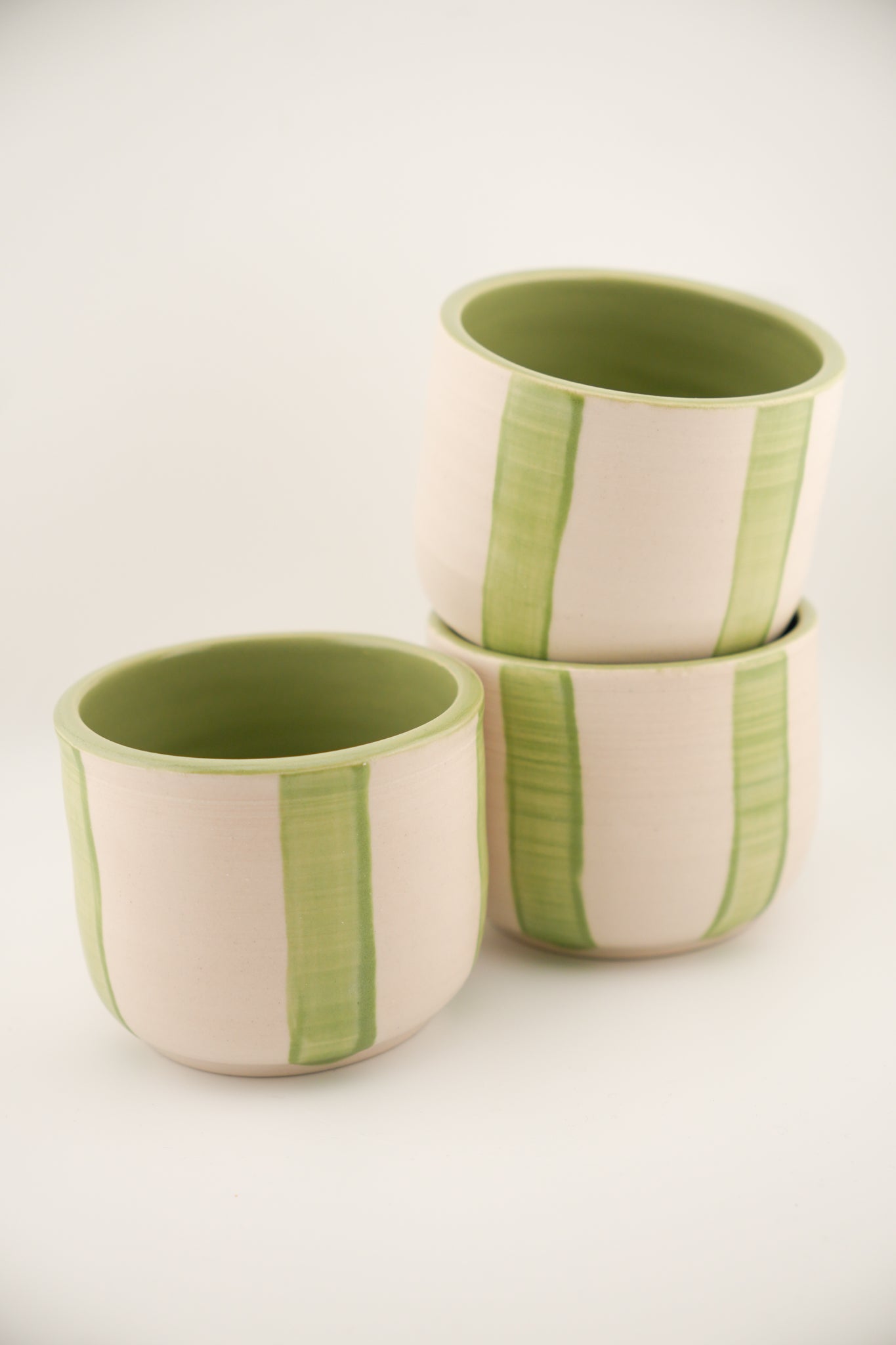 Striped Green Cups
