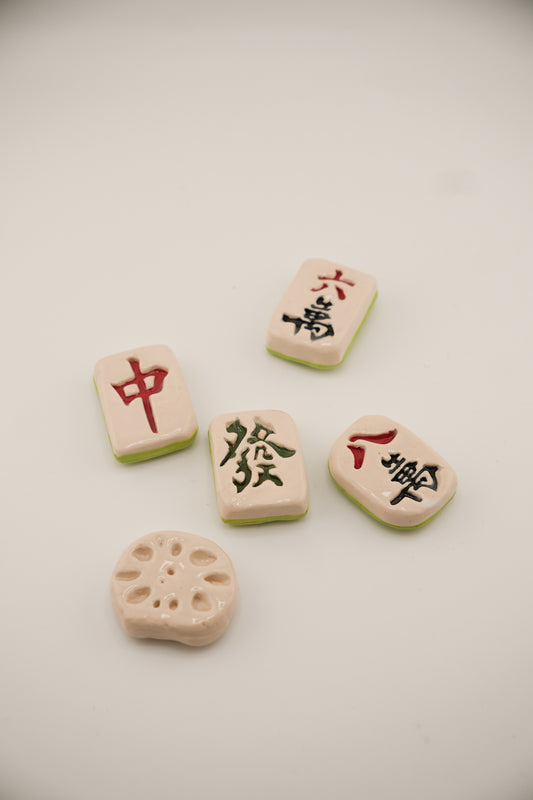 Mahjong & Lotus Root Magnets