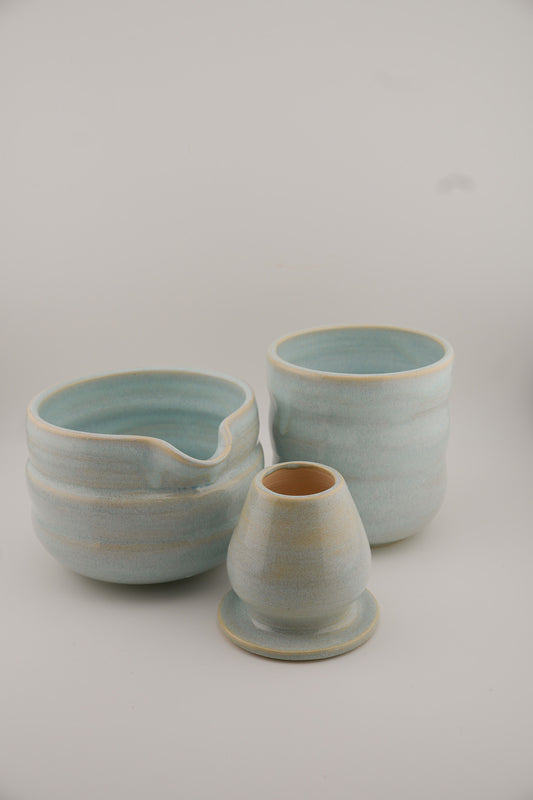 Blue Triple Bubble Matcha Set