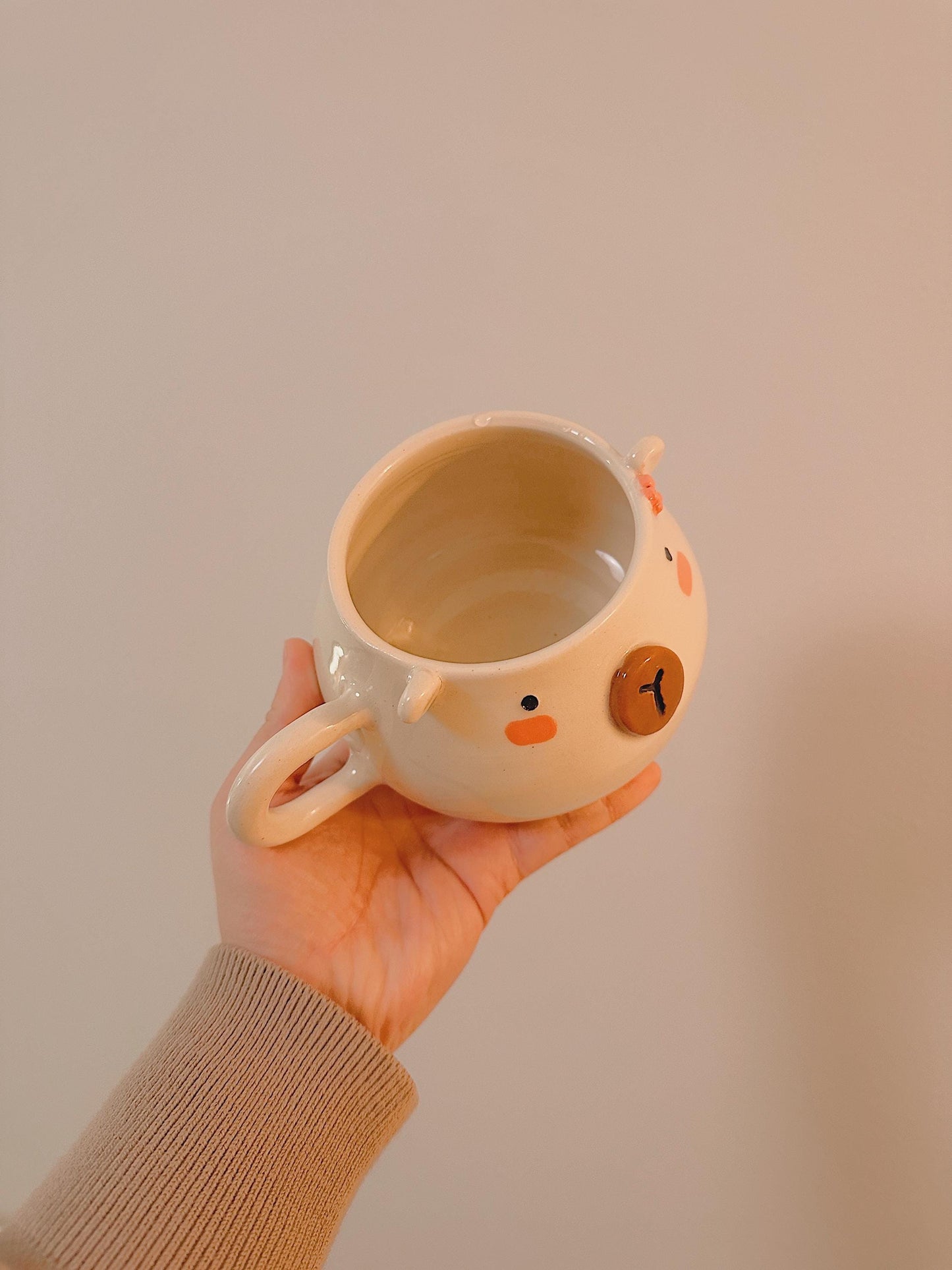 white bear mug (handmade ceramics, mugs and cups, gift for coffee/tea lover, birthday gift)