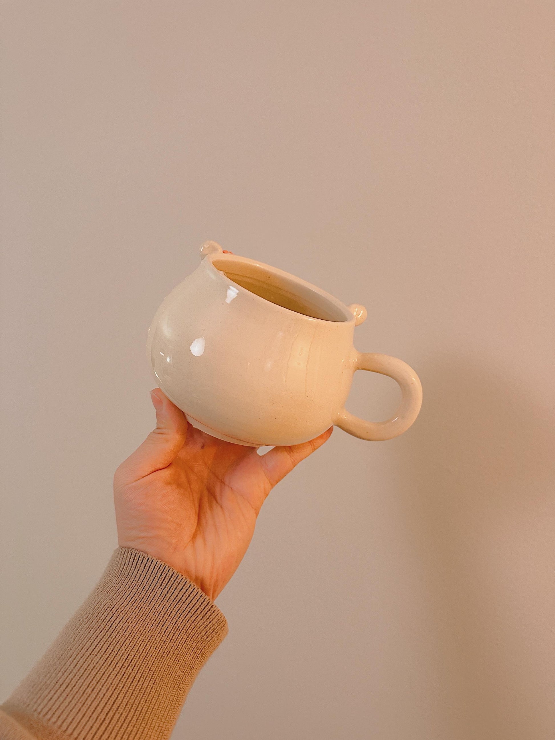 white bear mug (handmade ceramics, mugs and cups, gift for coffee/tea lover, birthday gift)